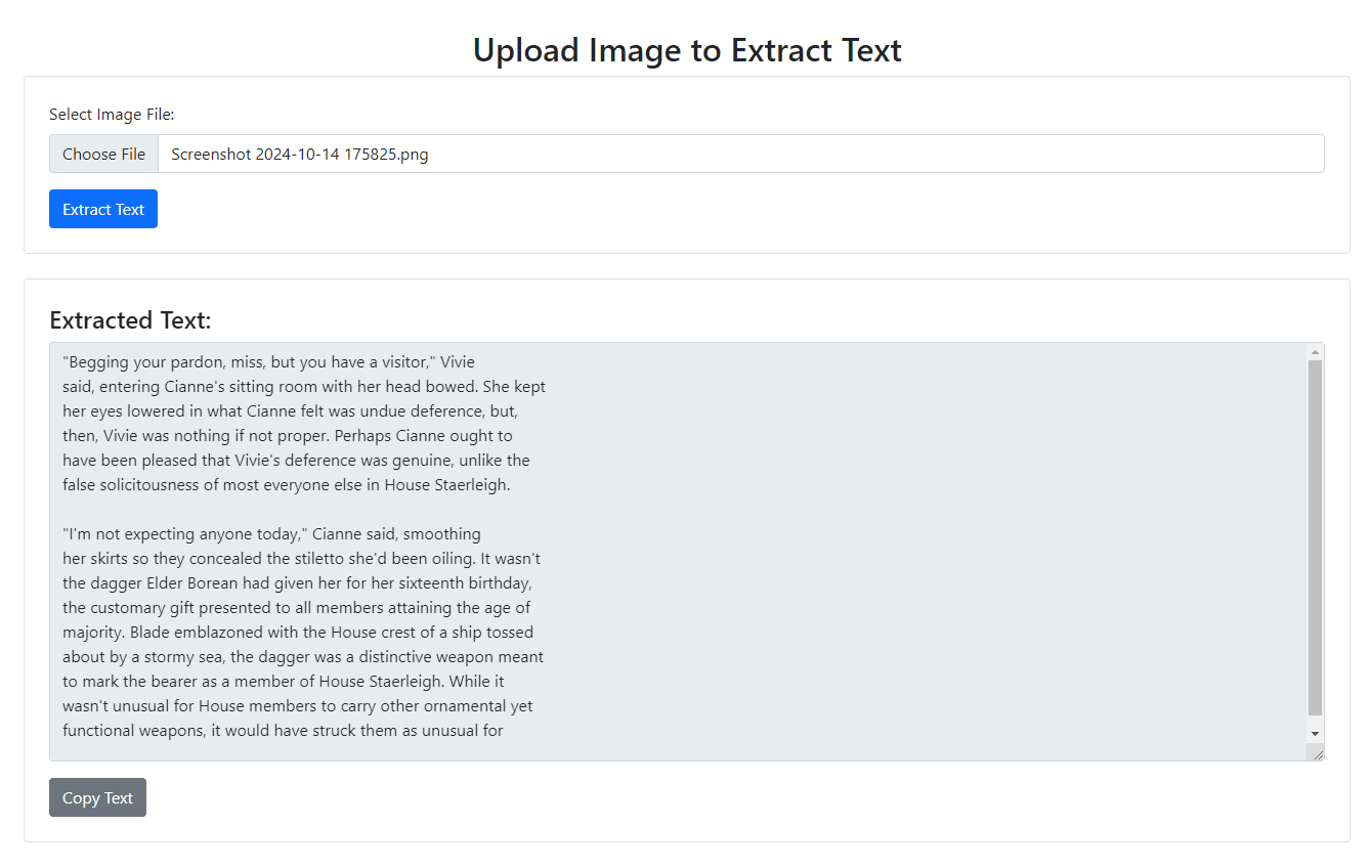 Extracted Text Example